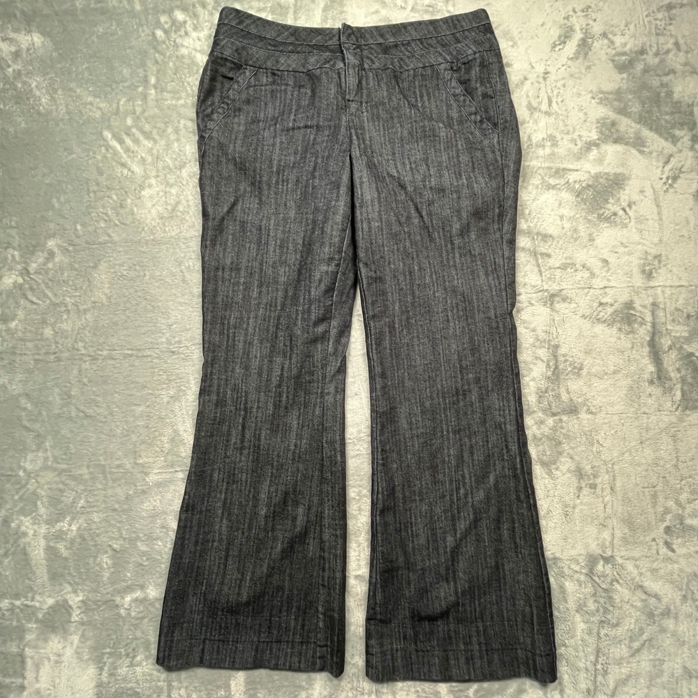 Maurices‎ Wide Leg Trouser Pants Womens 13/14 Dark Gray Let Down Hem Stretch